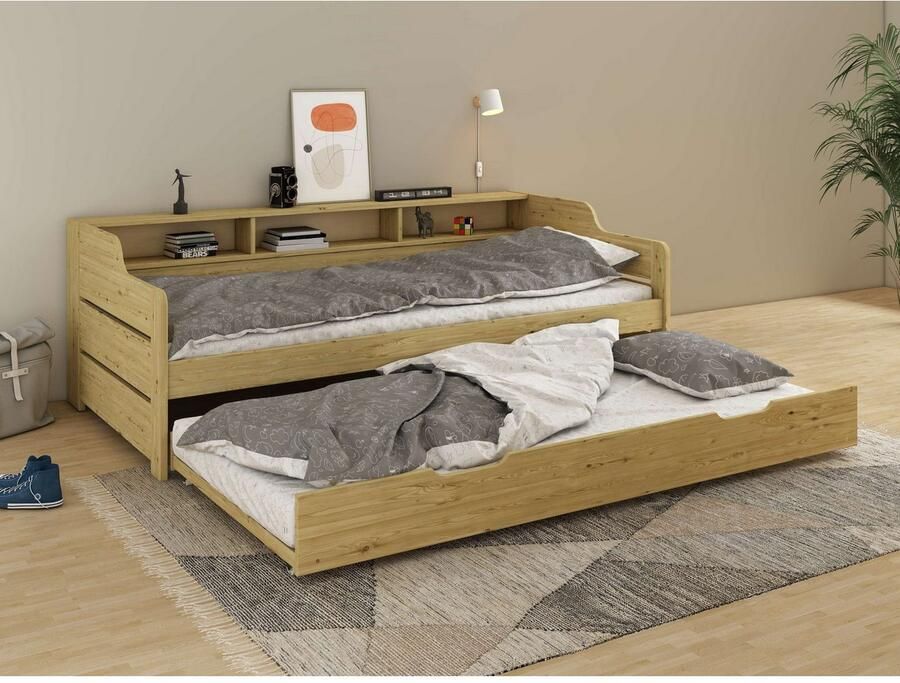 Home affaire Slaapbank REETE1 opbergruimte functioneel bed kinderbed inclusief lade met planken fsc gecertificeerd massief hout (dennen) landhuisstijl - Foto 2