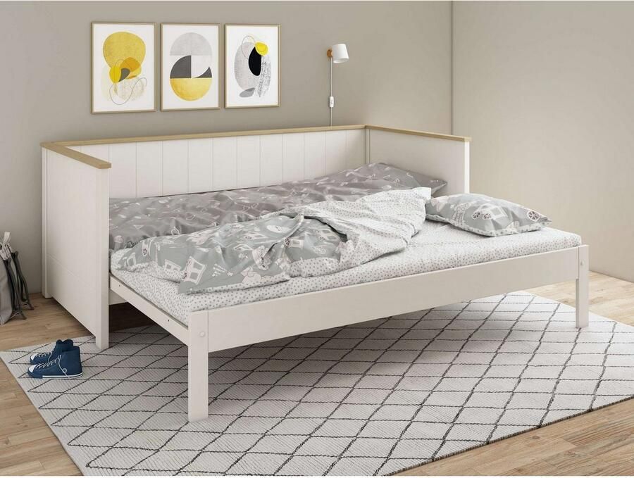 Home affaire Slaapbank REIGNY kinderbed logeerbed twee slaapplekken Massief hout panelen Design landelijke stijl optionele lade - Foto 4