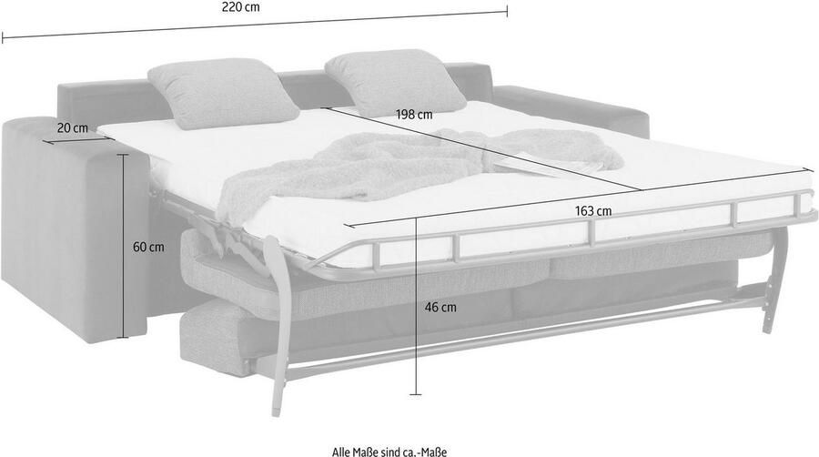 Home affaire Slaapbank Roma matras hoogte 14 cm Bedfunctie met vering lattenbodem matras - Foto 5
