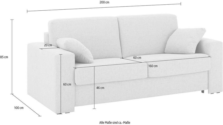 Home affaire Slaapbank Roma matras hoogte 14 cm Bedfunctie met vering lattenbodem matras - Foto 7