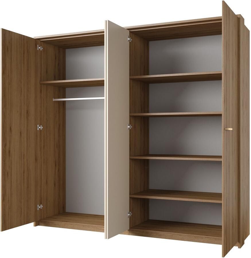 Home affaire Draaideurkast Bitry linnenkast incl. complete binneninrichting Kledingkast verstelbare planken 22 mm dik mooie houtlook