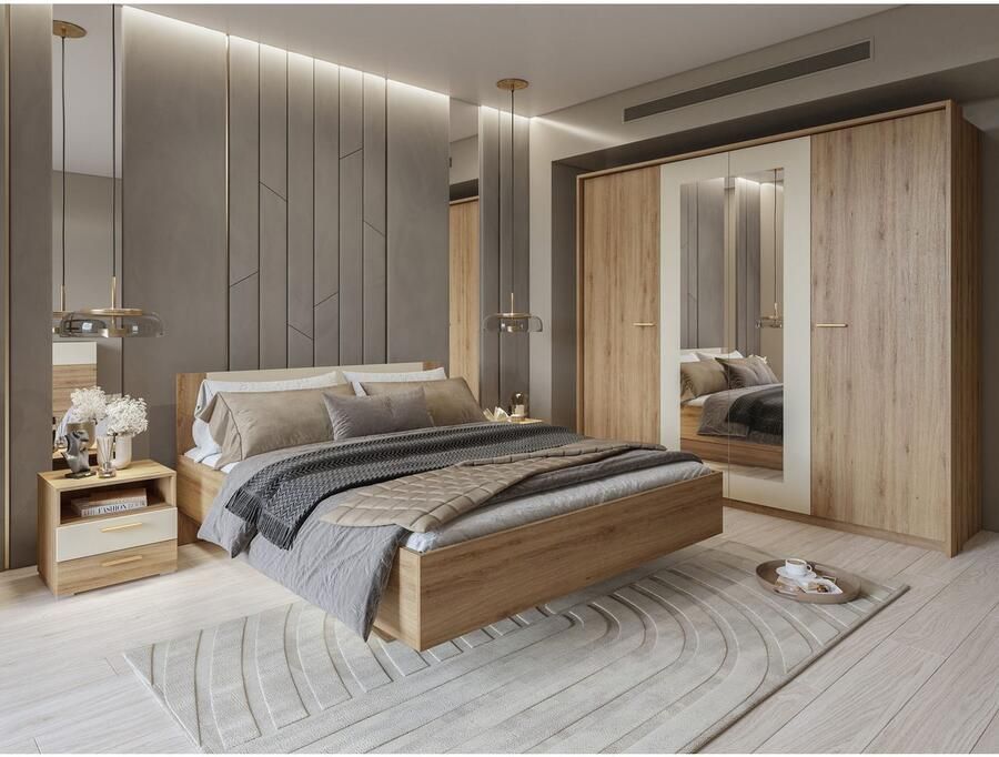 Home affaire Draaideurkast Bitry linnenkast incl. complete binneninrichting Kledingkast verstelbare planken 22 mm dik mooie houtlook - Foto 3