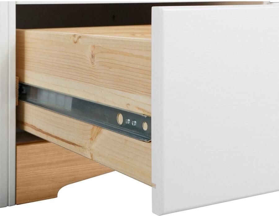 Home affaire Slaapkamerserie "Konrad" complete slaapkamerset met grote kast met 5-deurs kledingkast bed 180x200 cm en 2 nachtkastjes (set 4-delig)