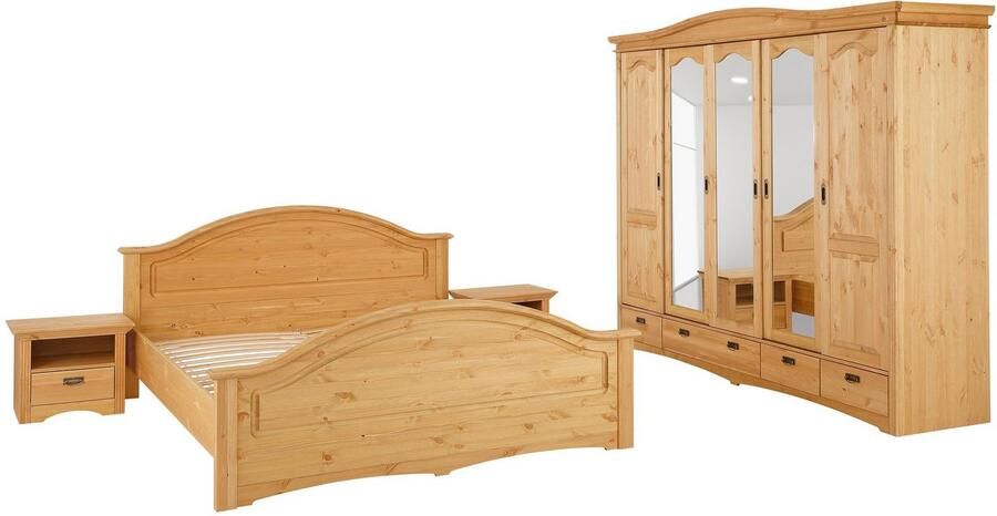 Home affaire Slaapkamerserie "Konrad" complete slaapkamerset met grote kast met 5-deurs kledingkast bed 180x200 cm en 2 nachtkastjes (set 4-delig) - Foto 11
