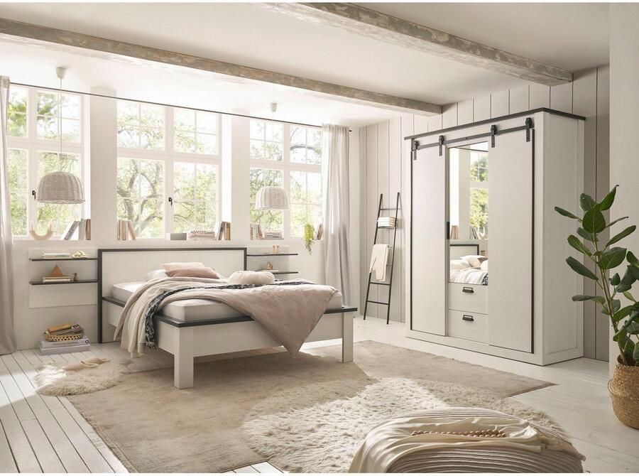 Home affaire Slaapkamerserie Sherwood Ligoppervlak 140 x 200 cm kast 3-deurs 161 cm breed (4-delig) - Foto 7