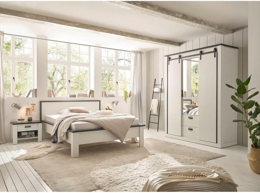 Home affaire Slaapkamerserie Sherwood Ligoppervlak 140 x 200 cm kast 3-deurs 162 cm breed (4-delig) - Foto 5