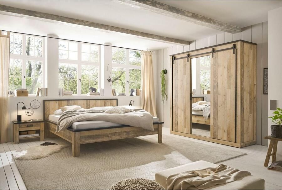 Home affaire Slaapkamerserie Sherwood Ligoppervlak 180 x 200 cm kast 3-deurs 201 cm breed (4-delig) - Foto 12
