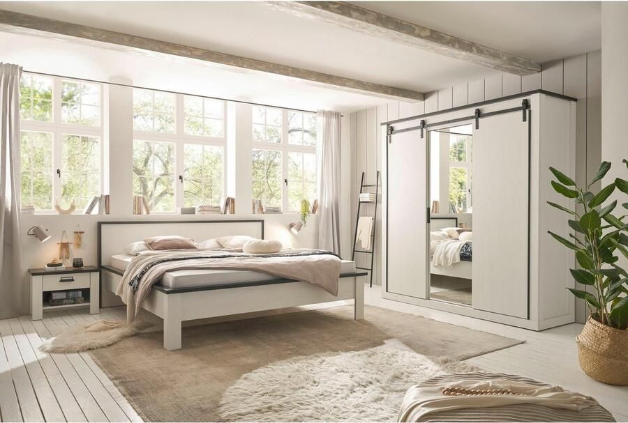 Home affaire Slaapkamerserie Sherwood Ligoppervlak 180 x 200 cm kast 3-deurs 201 cm breed (4-delig) - Foto 10