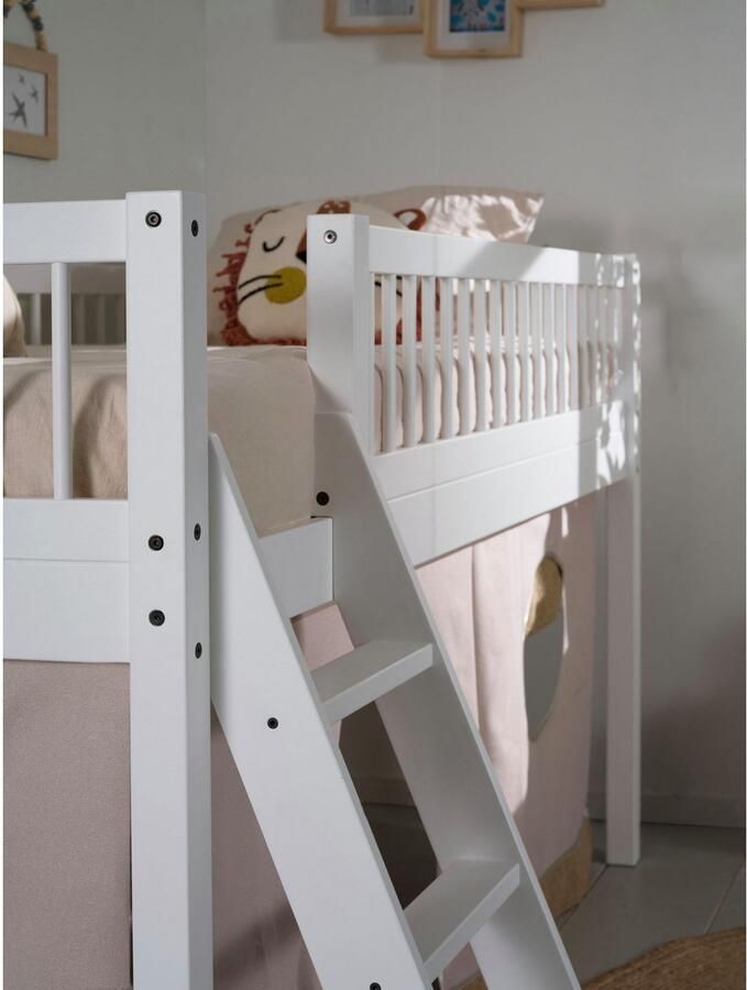 Home affaire Speelbed Forrest 90 200 van massief beukenhout wit gelakt inclusief gordijnset - Foto 2