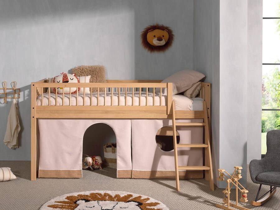 Home affaire Speelbed van geolied eikenhout lf 90x2000 cm rr ladder gordijn en valbeveiliging - Foto 7