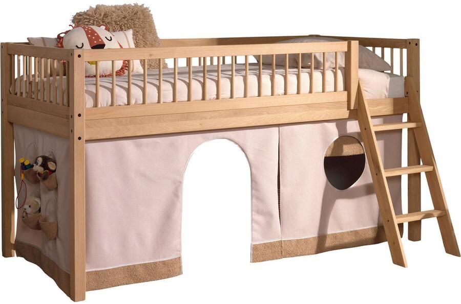 Home affaire Speelbed van geolied eikenhout lf 90x2000 cm rr ladder gordijn en valbeveiliging - Foto 4