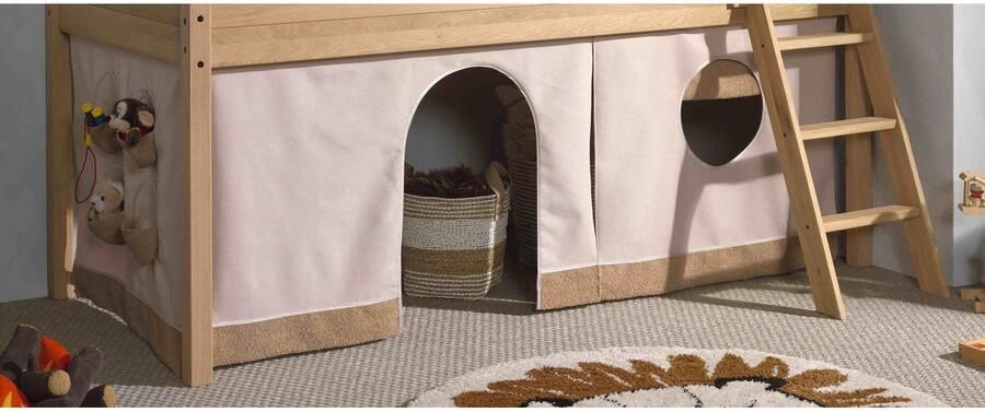 Home affaire Speelbed van geolied eikenhout lf 90x2000 cm rr ladder gordijn en valbeveiliging - Foto 5