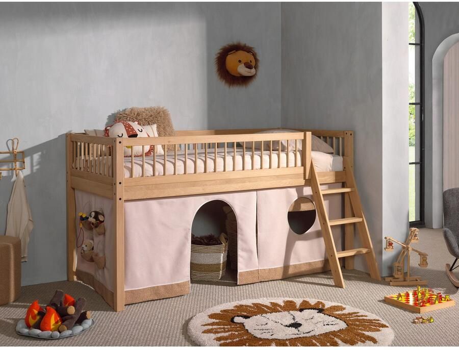 Home affaire Speelbed van geolied eikenhout lf 90x2000 cm rr ladder gordijn en valbeveiliging - Foto 3