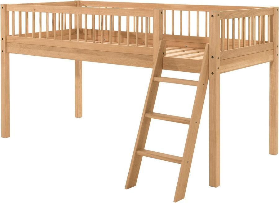 Home affaire Speelbed van massief geolied eikenhout lf 90x2000 cm rr ladder en valbeveiliging - Foto 5