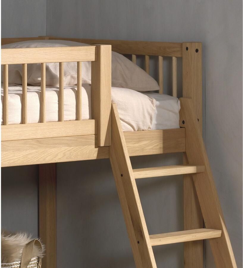 Home affaire Speelbed van massief geolied eikenhout lf 90x2000 cm rr ladder en valbeveiliging