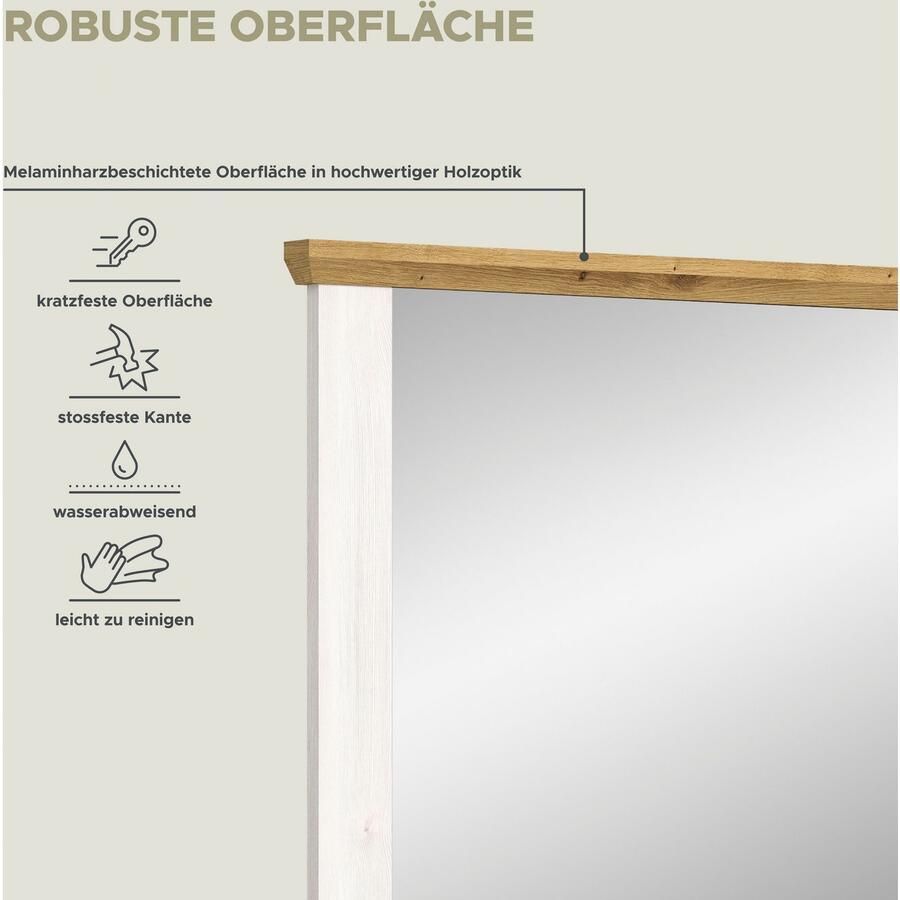 Home affaire Spiegel Cosenza Breedte 82 cm 2-kleurig in Landhuisstijl Garderobespiegel wandspiegel gangspiegel halspiegel