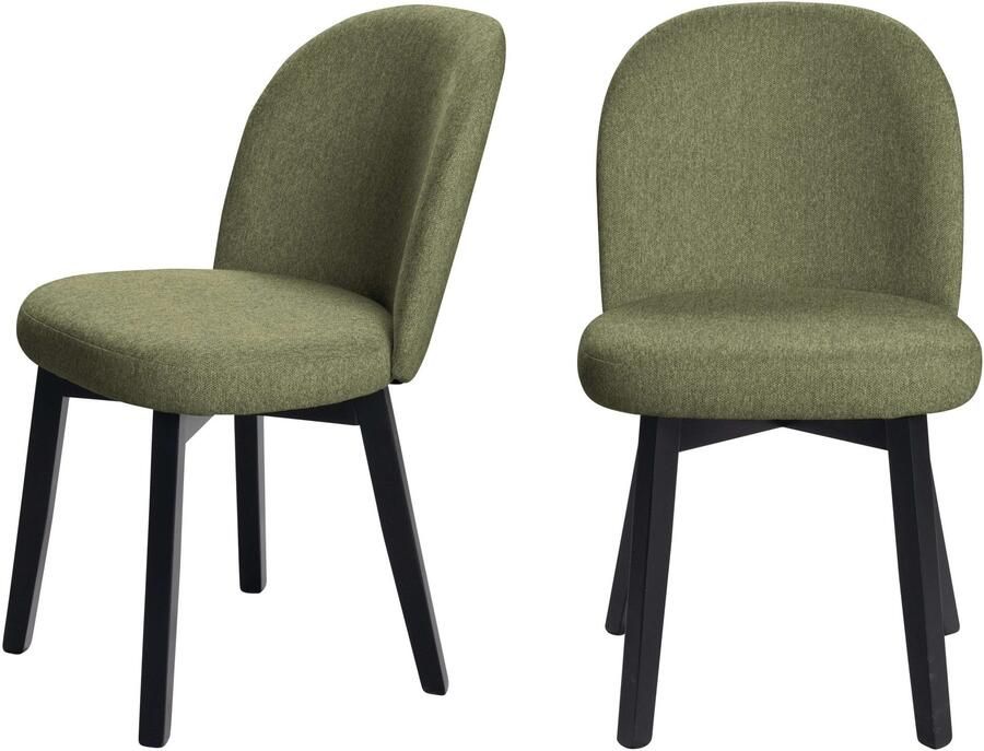 Home affaire Stoel met 4 poten Aretha eettafelstoel woonstoel gestoffeerde stoel eetstoel (set 2 stuks)