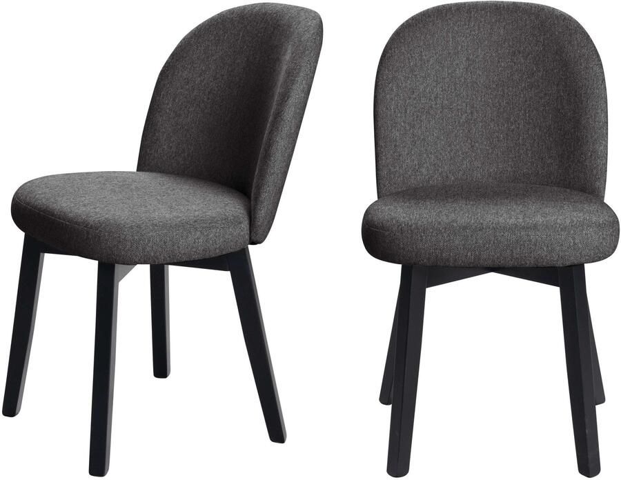 Home affaire Stoel met 4 poten Aretha eettafelstoel woonstoel gestoffeerde stoel eetstoel (set 2 stuks)