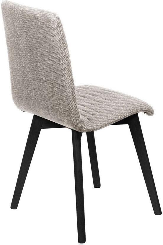 Home affaire Stoel met 4 poten Arosa eettafelstoel gestoffeerde stoel keukenstoel eetstoel 2-delige set poten van massief eiken of beuken met gestikt stof (set 2 stuks) - Foto 2