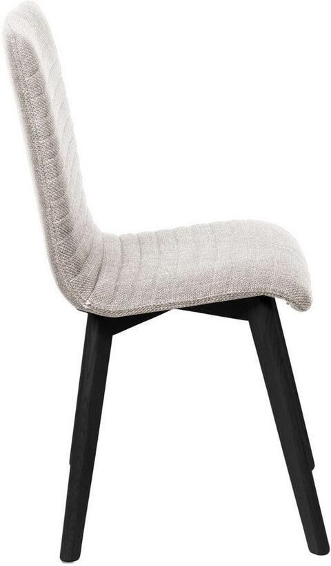 Home affaire Stoel met 4 poten Arosa eettafelstoel gestoffeerde stoel keukenstoel eetstoel 2-delige set poten van massief eiken of beuken met gestikt stof (set 2 stuks) - Foto 4