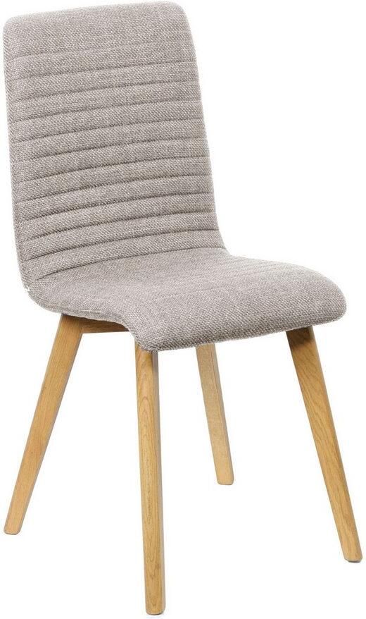 Home affaire Stoel met 4 poten Arosa eettafelstoel gestoffeerde stoel keukenstoel eetstoel 2-delige set poten van massief eiken of beuken met gestikt stof (set 2 stuks) - Foto 3