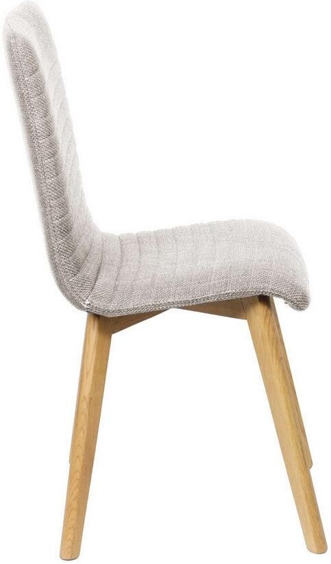 Home affaire Stoel met 4 poten Arosa eettafelstoel gestoffeerde stoel keukenstoel eetstoel 2-delige set poten van massief eiken of beuken met gestikt stof (set 2 stuks) - Foto 4
