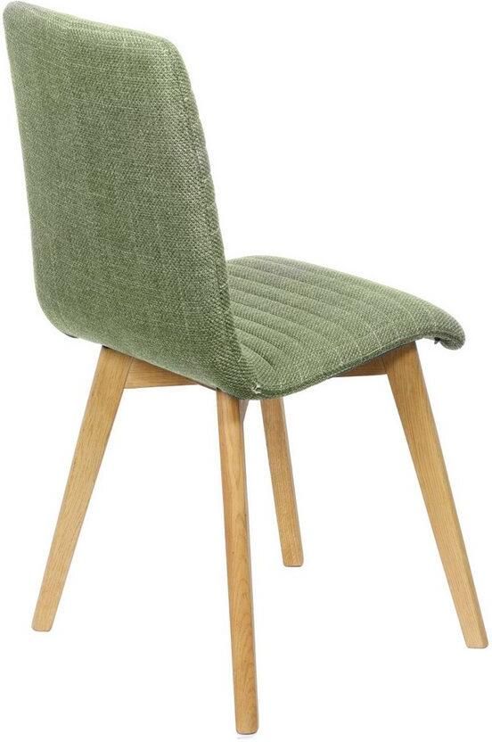 Home affaire Stoel met 4 poten Arosa eettafelstoel gestoffeerde stoel keukenstoel eetstoel 2-delige set poten van massief eiken of beuken met gestikt stof (set 2 stuks) - Foto 2