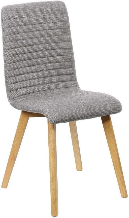 Home affaire Stoel met 4 poten Arosa eettafelstoel gestoffeerde stoel keukenstoel eetstoel 2-delige set poten van massief eiken of beuken met gestikt stof (set 2 stuks) - Foto 3