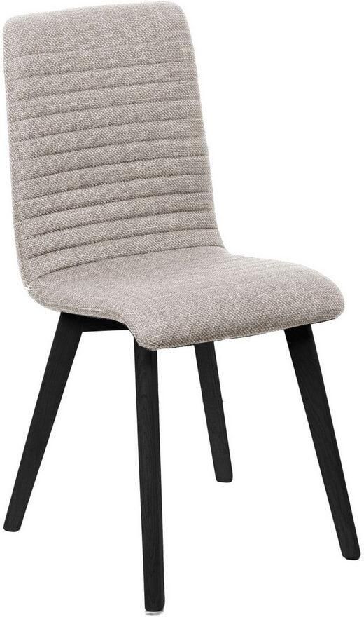 Home affaire Stoel met 4 poten Arosa eettafelstoel gestoffeerde stoel keukenstoel eetstoel 2-delige set poten van massief eiken of beuken met gestikt stof (set 2 stuks) - Foto 3