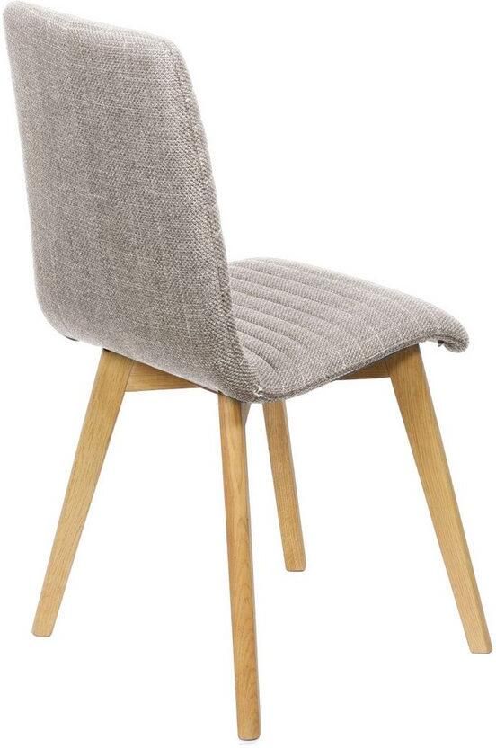 Home affaire Stoel met 4 poten Arosa eettafelstoel gestoffeerde stoel keukenstoel eetstoel 2-delige set poten van massief eiken of beuken met gestikt stof (set 2 stuks) - Foto 2