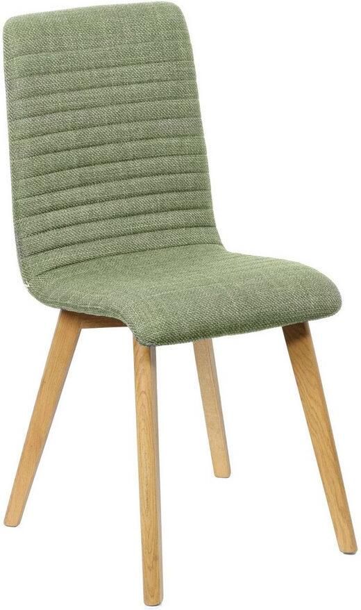 Home affaire Stoel met 4 poten Arosa eettafelstoel gestoffeerde stoel keukenstoel eetstoel 2-delige set poten van massief eiken of beuken met gestikt stof (set 2 stuks) - Foto 3