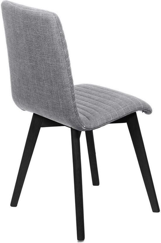 Home affaire Stoel met 4 poten Arosa eettafelstoel gestoffeerde stoel keukenstoel eetstoel 2-delige set poten van massief eiken of beuken met gestikt stof (set 2 stuks) - Foto 3