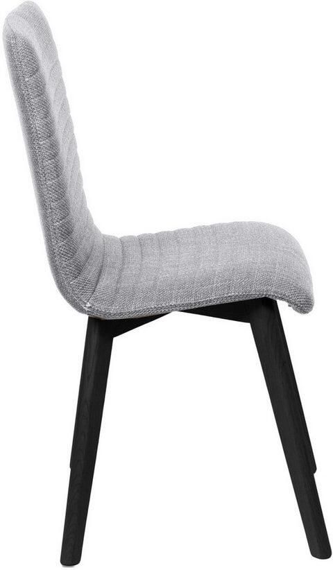 Home affaire Stoel met 4 poten Arosa eettafelstoel gestoffeerde stoel keukenstoel eetstoel 2-delige set poten van massief eiken of beuken met gestikt stof (set 2 stuks) - Foto 4