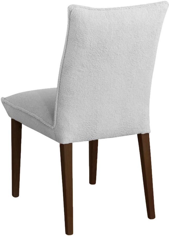 Home affaire Stoel met 4 poten Atena Frame van massief beukenhout bekleding teddy-look (set)