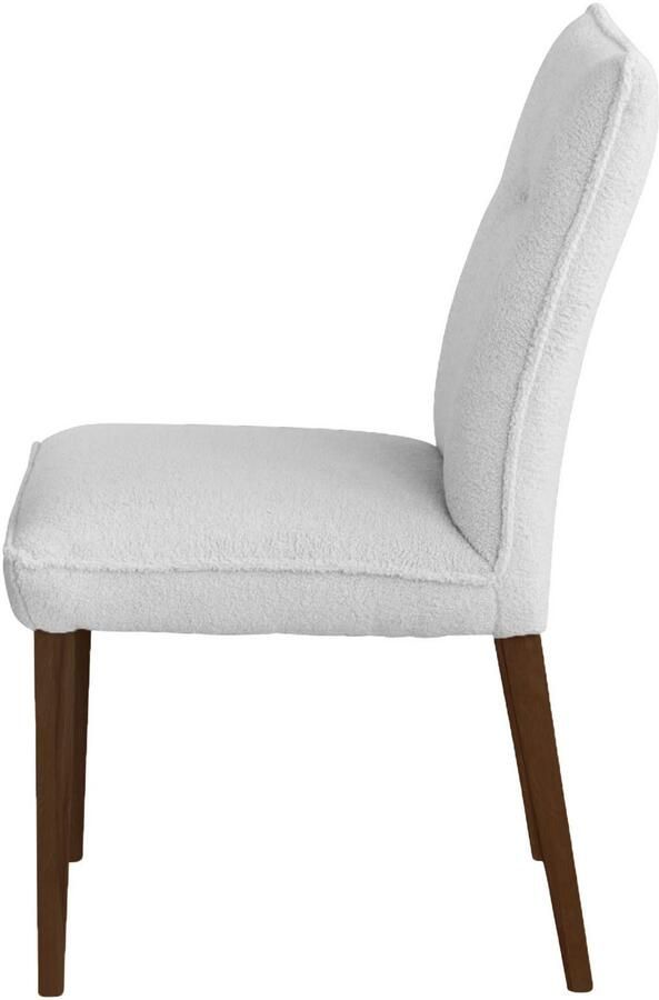 Home affaire Stoel met 4 poten Atena Frame van massief beukenhout bekleding teddy-look (set) - Foto 4