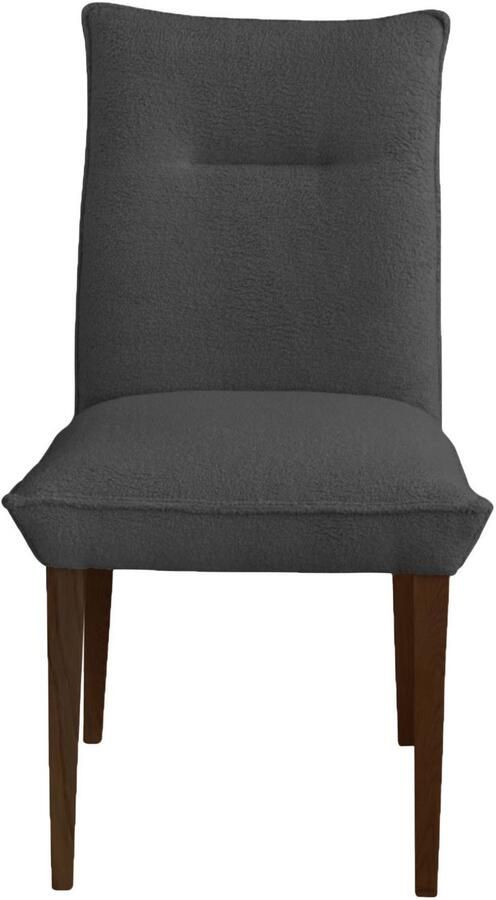 Home affaire Stoel met 4 poten Atena Frame van massief beukenhout bekleding teddy-look (set) - Foto 5