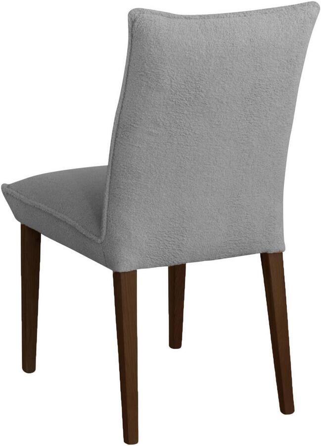 Home affaire Stoel met 4 poten Atena Frame van massief beukenhout bekleding teddy-look (set)