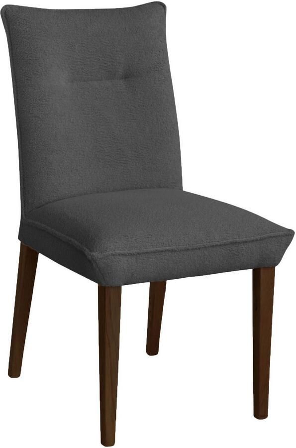 Home affaire Stoel met 4 poten Atena Frame van massief beukenhout bekleding teddy-look (set) - Foto 3