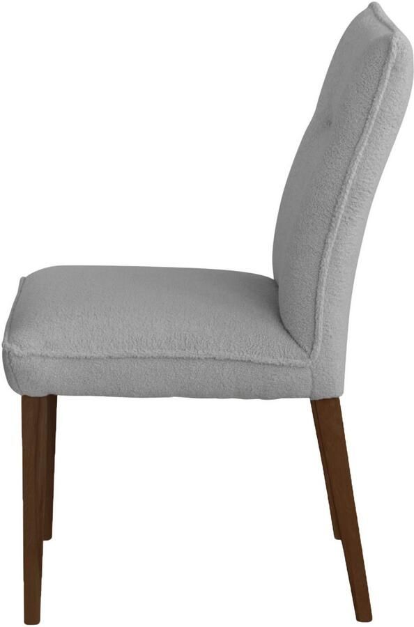 Home affaire Stoel met 4 poten Atena Frame van massief beukenhout bekleding teddy-look (set) - Foto 3