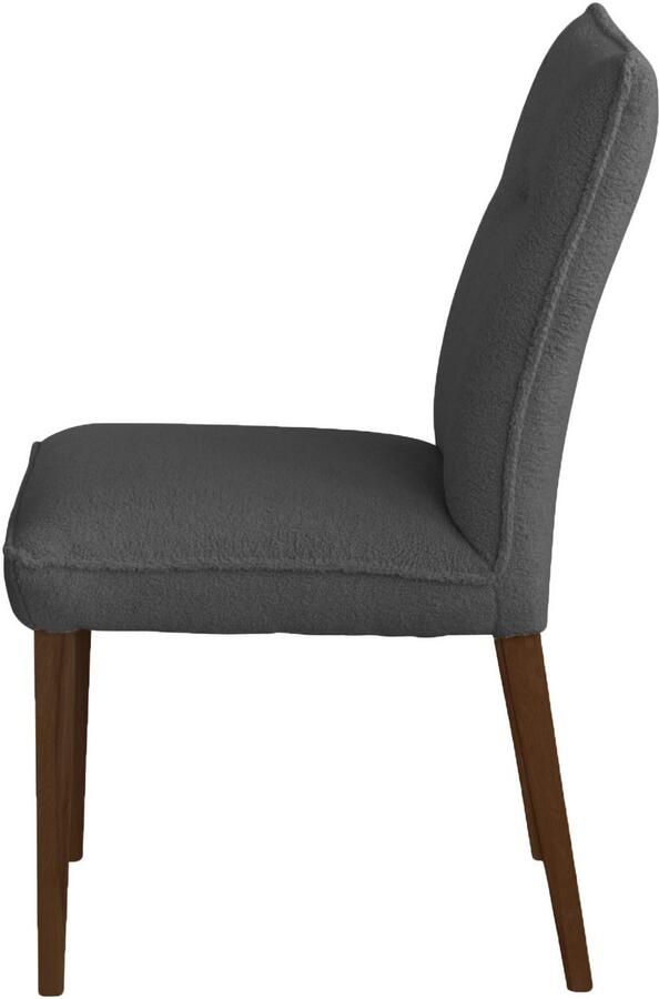 Home affaire Stoel met 4 poten Atena Frame van massief beukenhout bekleding teddy-look (set) - Foto 4