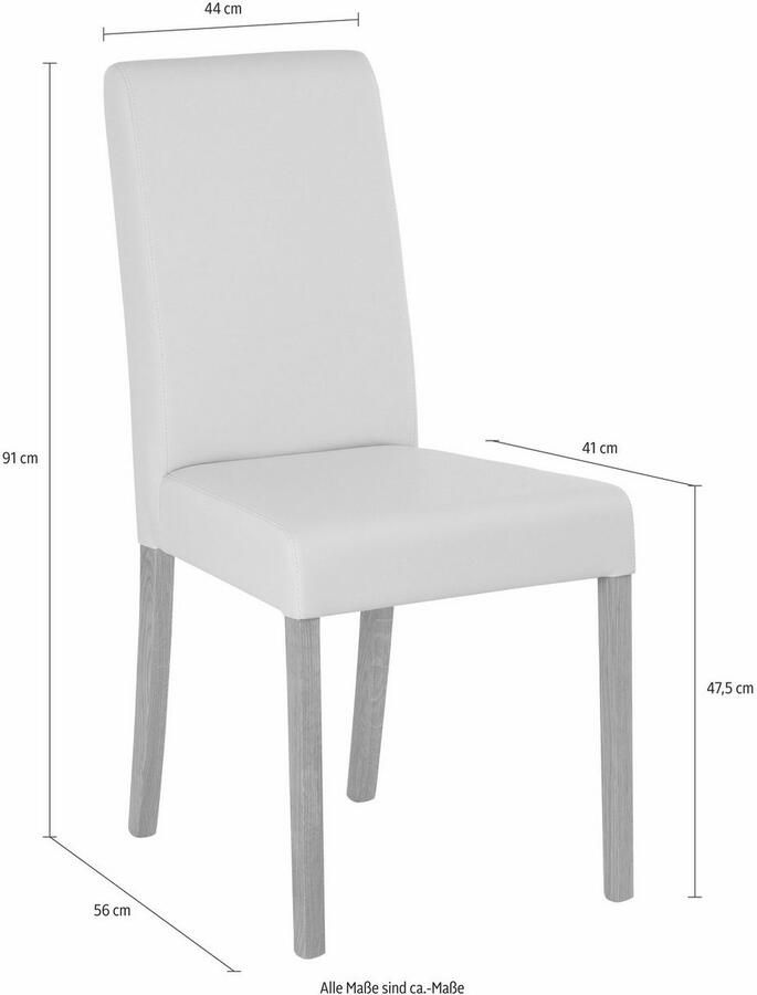 Home affaire Stoel met 4 poten Bologna Frame van massief hout (set) - Foto 3