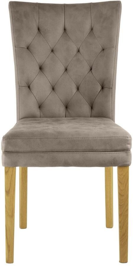 Home affaire Stoel met 4 poten Colorado prettige bekleding frame massief hout wengé of naturel-eiken (set 2 stuks) - Foto 6