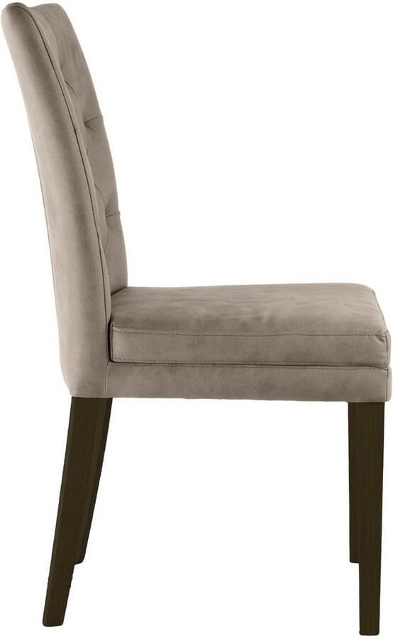 Home affaire Stoel met 4 poten Colorado prettige bekleding frame massief hout wengé of naturel-eiken (set 2 stuks) - Foto 3