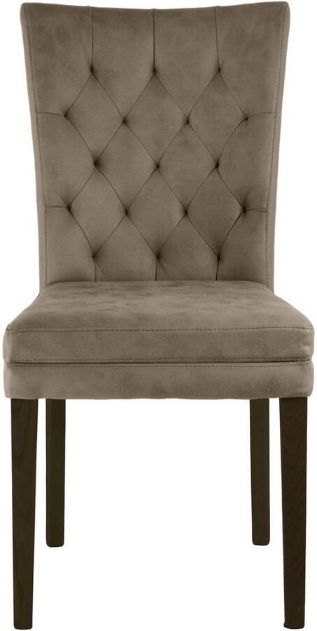 Home affaire Stoel met 4 poten Colorado prettige bekleding frame massief hout wengé of naturel-eiken (set 2 stuks) - Foto 6