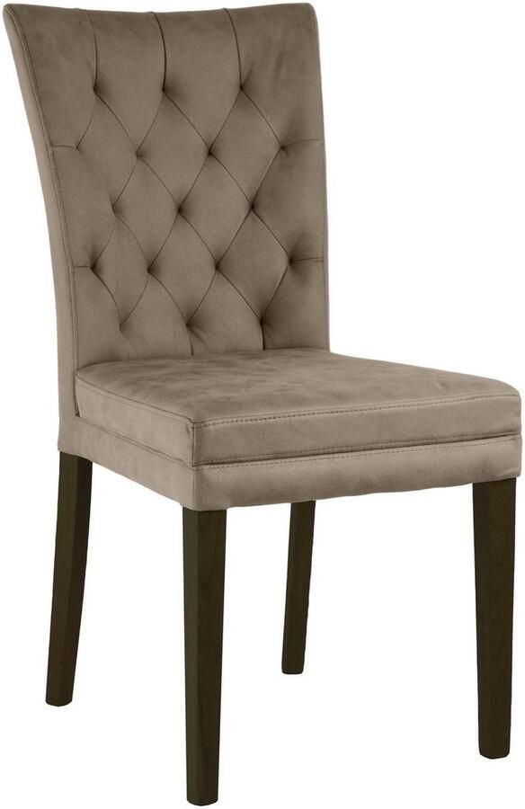 Home affaire Stoel met 4 poten Colorado prettige bekleding frame massief hout wengé of naturel-eiken (set 2 stuks) - Foto 2