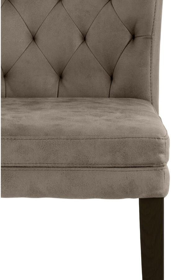 Home affaire Stoel met 4 poten Colorado prettige bekleding frame massief hout wengé of naturel-eiken (set 2 stuks) - Foto 4