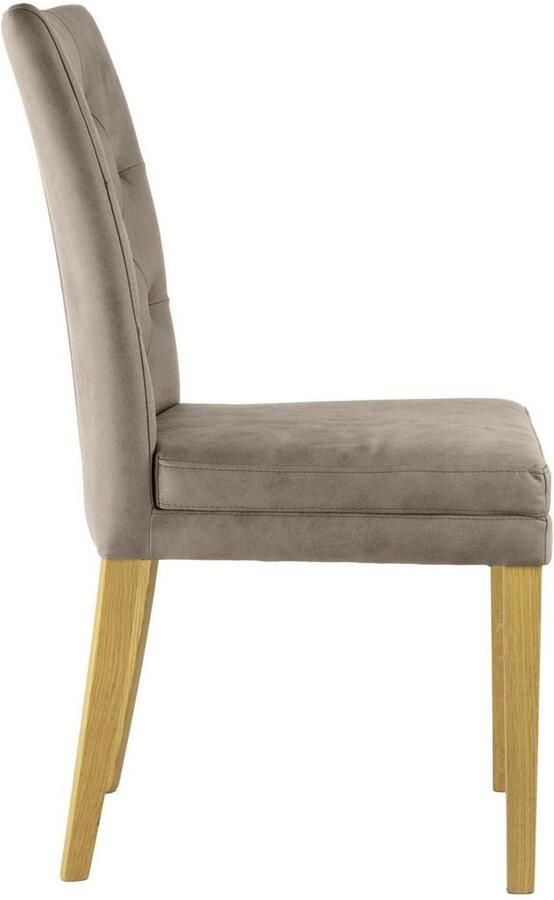 Home affaire Stoel met 4 poten Colorado prettige bekleding frame massief hout wengé of naturel-eiken (set 2 stuks) - Foto 3