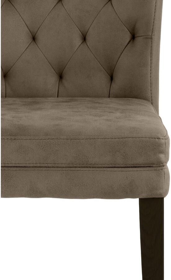 Home affaire Stoel met 4 poten Colorado prettige bekleding frame massief hout wengé of naturel-eiken (set 2 stuks) - Foto 4