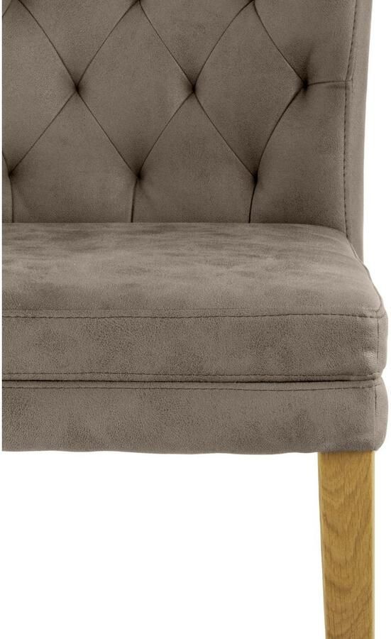 Home affaire Stoel met 4 poten Colorado prettige bekleding frame massief hout wengé of naturel-eiken (set 2 stuks) - Foto 4
