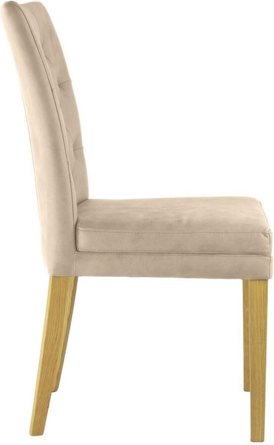 Home affaire Stoel met 4 poten Colorado prettige bekleding frame massief hout wengé of naturel-eiken (set 2 stuks) - Foto 2